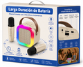 Karaoke Bluetooth Portátil RGB con 2 Micrófonos Inalámbricos