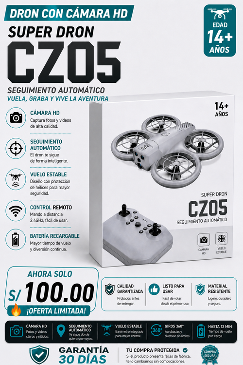 Dron Inteligente CZ05 Pro con Cámara HD y Seguimiento Automático